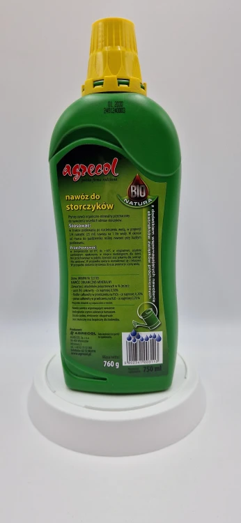 Tył (20260120_141009.jpg): Instrukcja podlewania storczyków nawozem organicznym na tylnej etykiecie.
