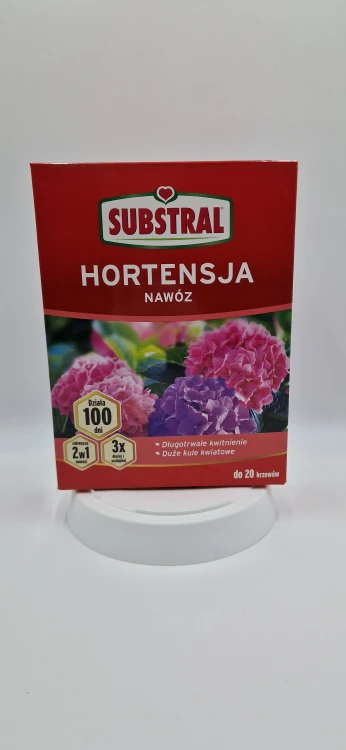 Nawóz długo działający do hortensji Substral 2w1 zakwaszający i nawożący do 20 krzewów.