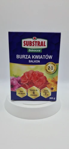 Zdjęcie 1 – przód opakowania Nawóz Substral Osmocote Burza Kwiatów Balkon 300 g