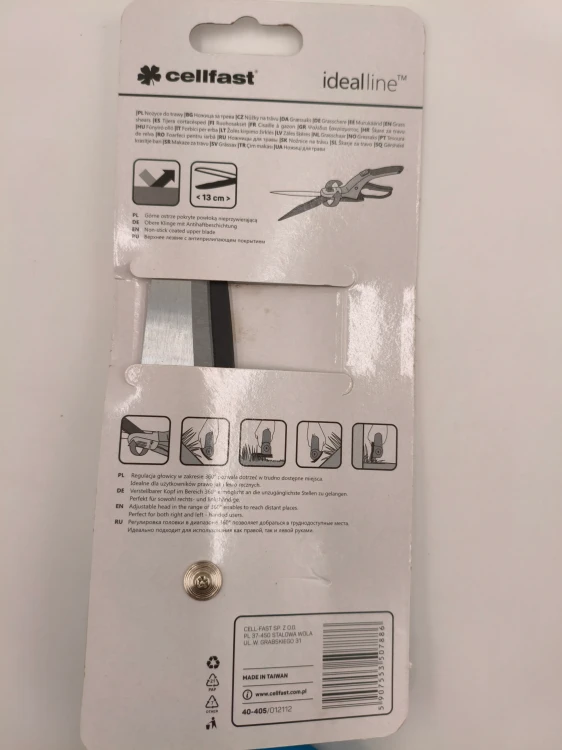 Instrukcja na opakowaniu potwierdza, że nożyce są idealne dla osób lewo i praworęcznych.
