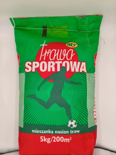Duży worek 5kg trawy Sportowej Granum wystarcza na 200m2 boiska.