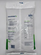Odwrót opakowania 5 kg POLIFOSKA 5 z instrukcją bezpiecznego stosowania.