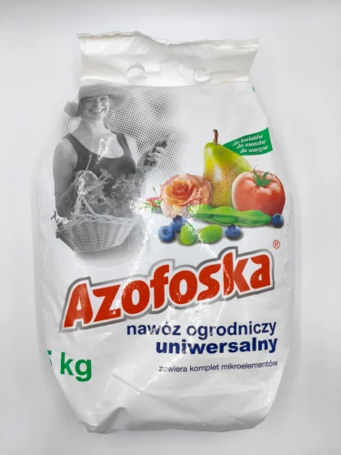 Przednia strona dużego, 5-kilogramowego worka nawozu AZOFOSKA marki Grupa INCO.