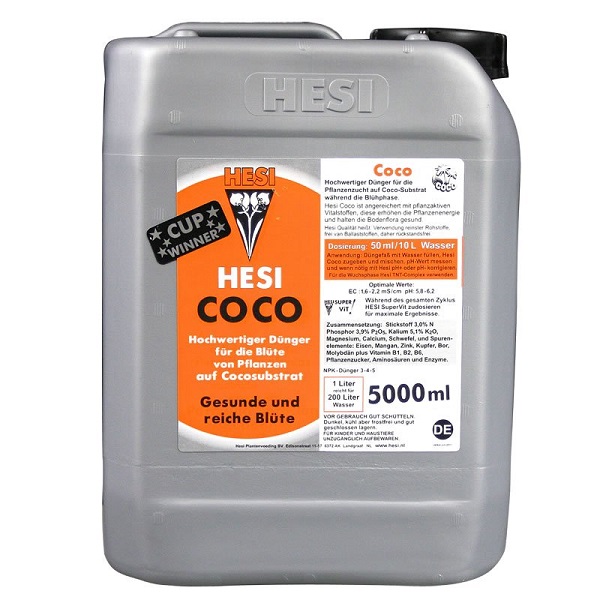 hesi coco 5l nawóz na kwitnienie w uprawie coco